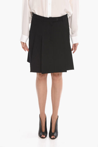 Virgin Wool Pleated Miniskirt