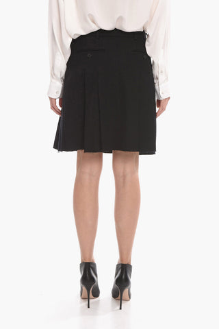 Virgin Wool Pleated Miniskirt