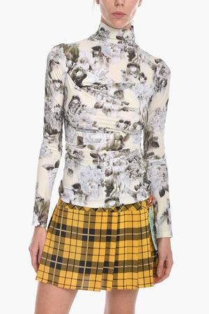 SEASONAL Top Second Skin a Maniche Lunghe con Stampa CHINE