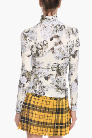SEASONAL Top Second Skin a Maniche Lunghe con Stampa CHINE