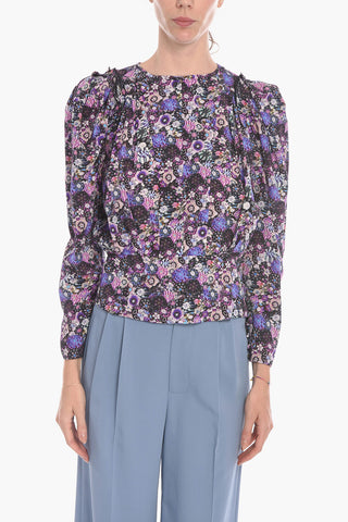 Silk ZARGA Blouse with Floral Motif