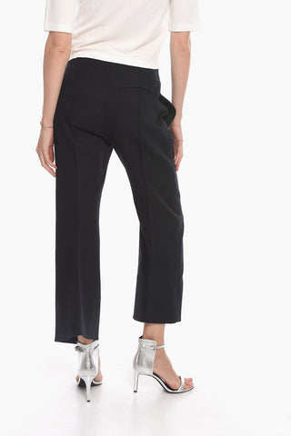Pantaloni in Doppia Tela con Orlo Asimmetrico