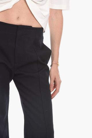 Pantaloni in Doppia Tela con Orlo Asimmetrico