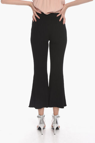 Ribbed Knit Flared Pants