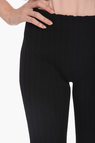 Ribbed Knit Flared Pants