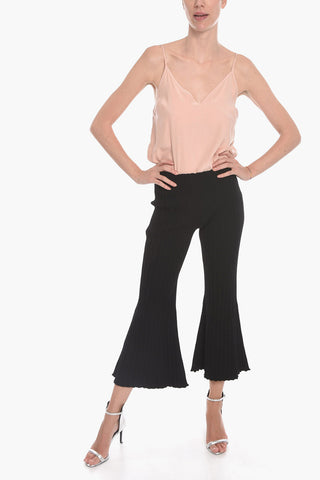 Ribbed Knit Flared Pants