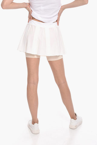 JACQUEMUS Minigonna Plissettata con Strato Shorts