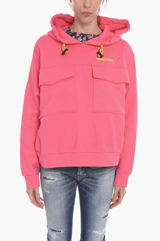 Hoodie Sweatshirt with Flap Pockets