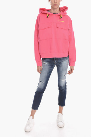 Hoodie Sweatshirt with Flap Pockets
