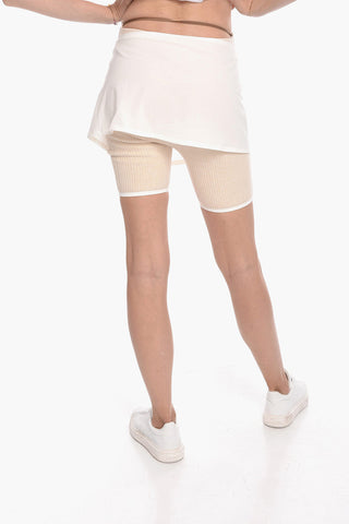JACQUEMUS Fitted Ribbed Shorts with Removable Skirt