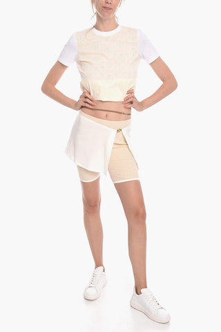JACQUEMUS Fitted Ribbed Shorts with Removable Skirt