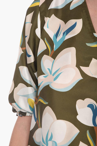 Silk BESSY Blouse with Puffed Sleeves
