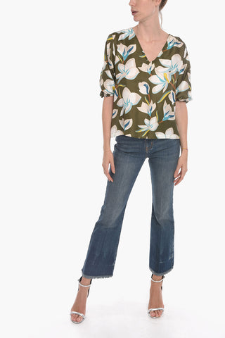 Silk BESSY Blouse with Puffed Sleeves