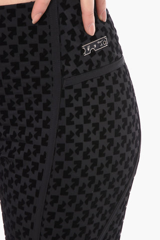 ATHLEISURE Flared Leggings in Flocked-monogram Motif