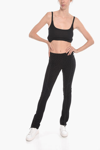ATHLEISURE Flared Leggings in Flocked-monogram Motif