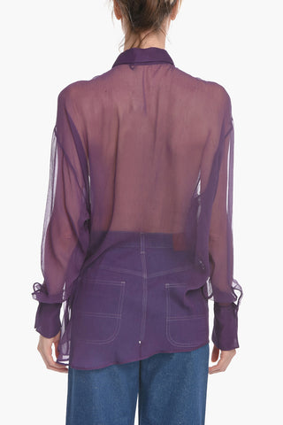 Silk Chiffon Blouse with Oversized Silhouette