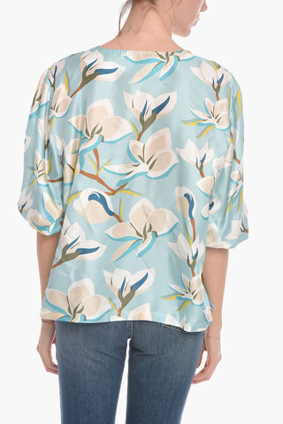 Blusa BESSY in Seta con Maniche a Sbuffo