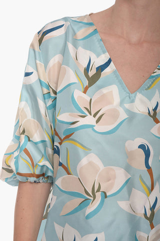 Blusa BESSY in Seta con Maniche a Sbuffo