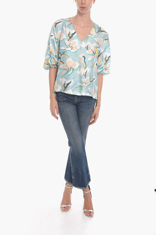 Blusa BESSY in Seta con Maniche a Sbuffo