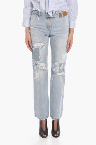Light-washed Regular-fitting Denims with Distressed Details