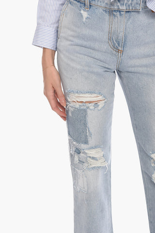 Light-washed Regular-fitting Denims with Distressed Details