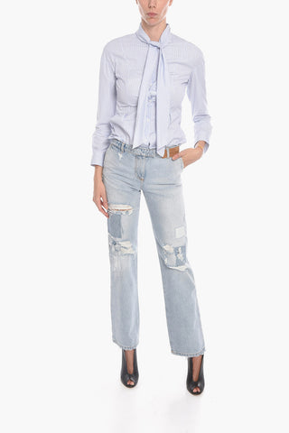 Light-washed Regular-fitting Denims with Distressed Details