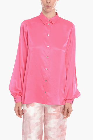 Silk Oversized Shirt with Wide Sleeves