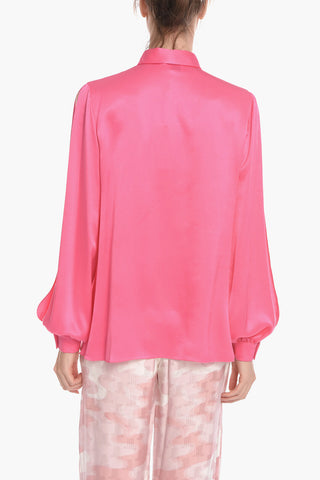 Silk Oversized Shirt with Wide Sleeves