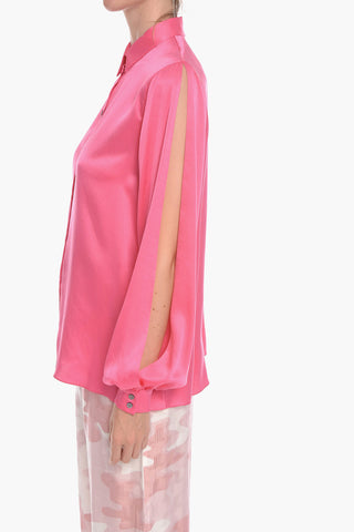 Silk Oversized Shirt with Wide Sleeves
