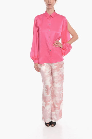 Silk Oversized Shirt with Wide Sleeves