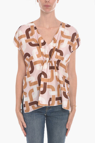 Silk TASHA Blouse with Ruched Detailing