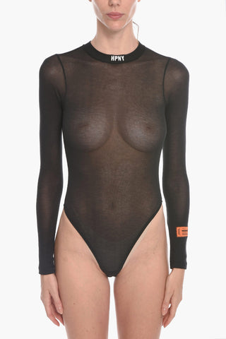 Body Sgambato a Maniche Lunghe con Ricamo HPNY