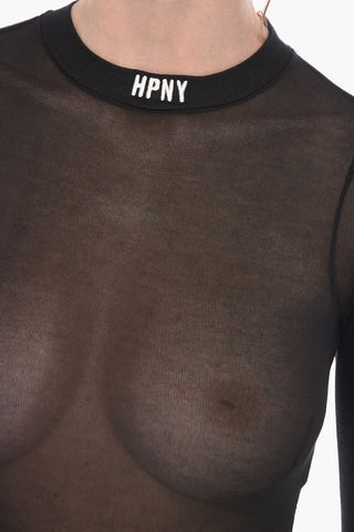 Body Sgambato a Maniche Lunghe con Ricamo HPNY