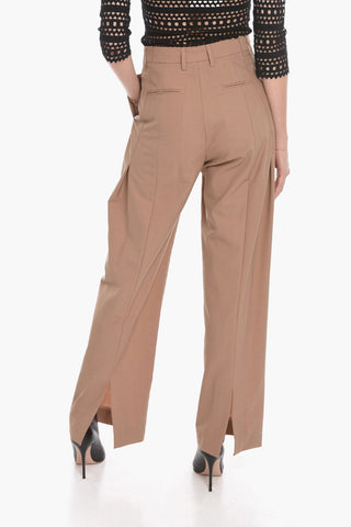Wool-blend Tailored Pants with High Waist
