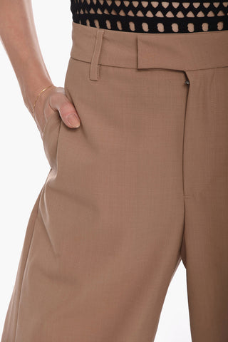 Wool-blend Tailored Pants with High Waist