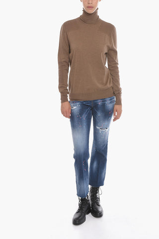 Maglia a Collo Alto in Lana e Cashmere