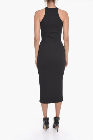 Ribbed BASIC Dress with Contrasting Logo Print
