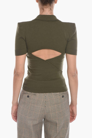 Polo Collar Sweather with Cut Out Detailing