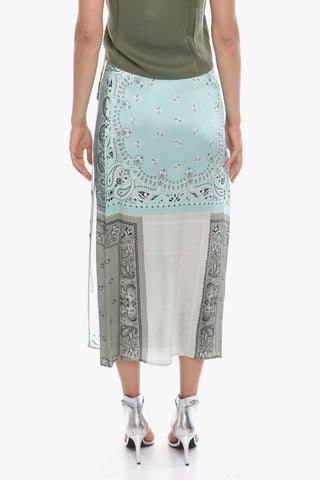 Paisley Patterned Silk Wrap Dress