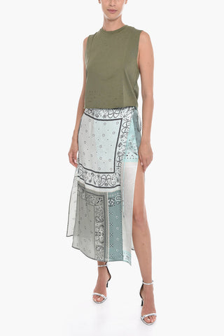 Paisley Patterned Silk Wrap Dress