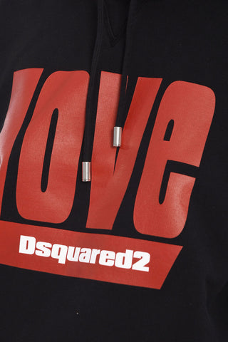 Oversized Hoodie Sweatshirt with LOVE Print