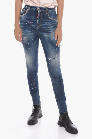 HONEY High-waisted TWIGGY FIT Denims with Sketch Effect 13cm