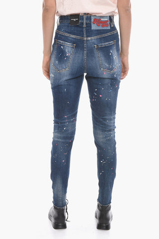 HONEY High-waisted TWIGGY FIT Denims with Sketch Effect 13cm