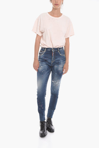 HONEY High-waisted TWIGGY FIT Denims with Sketch Effect 13cm