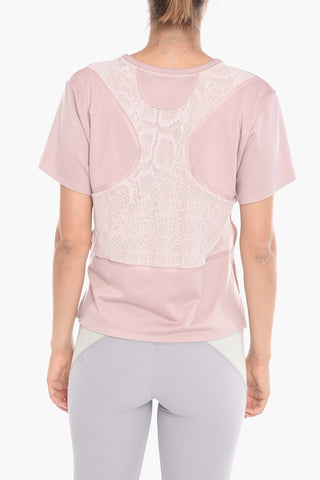 ADIDAS T-shirt Loose Fit con Dettaglio Pizzo
