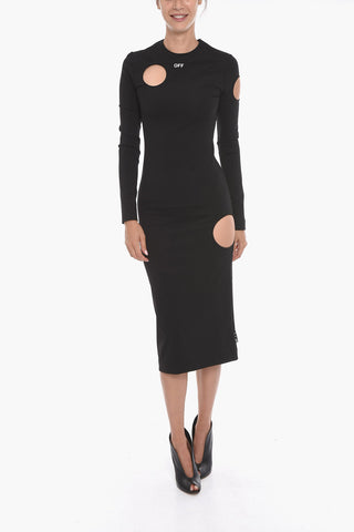 Vestito Lungo METEOR in Jersey Riciclato con Dettagli Cut-out