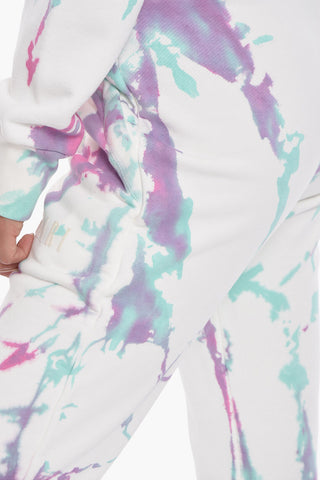 Joggers Tie Dye in Cotone Garzato con Logo Velour