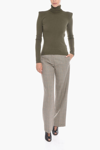 Wool Blend Sweather with Turtleneck and Cut Out Detailing