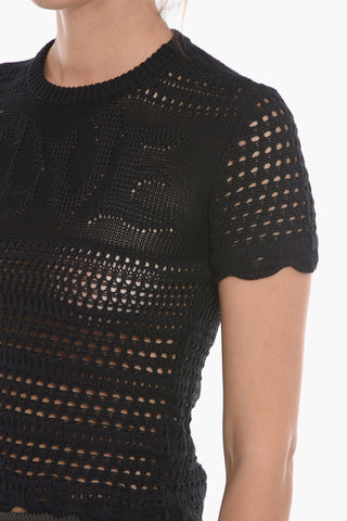 Silk Blend LOVE Crochet T-Shirt