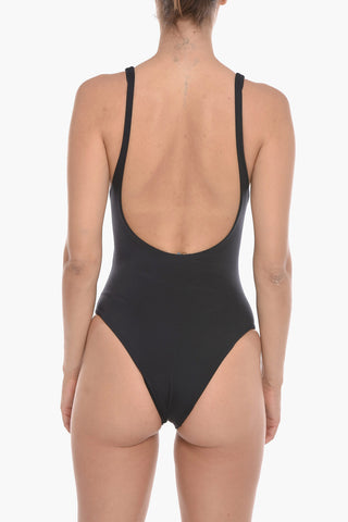 Printed Logo Cotton Blend Swimsuit